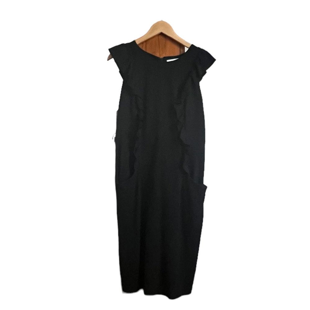 Womens Calvin Klein Black Knit Dress with Pockets Size 12